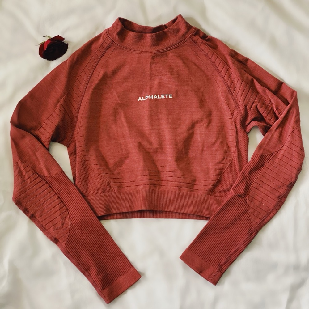 Alphalete Maroon Cropped Long Sleeve